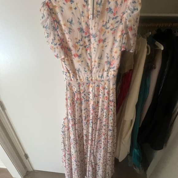 Ieena Mac Duggal 55642 - V-Neck Floral Dress NWT - Picture 2 of 5